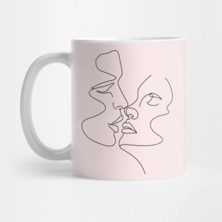 First Kiss Minimal Line Art Mug